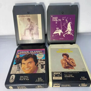 8 Track Tape Lot of 4 Oldies Tom Jones Manilow Frankie Valli Dick Clark Rock